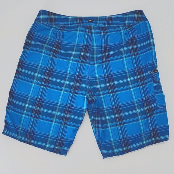 O'Neill Swim Oneill Board Shorts Blue Plaid Size 36 Poshmark